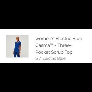 Figs Casma Scrub Top Electric Blue